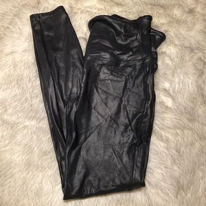 SPANX: Waxed Leather like leggings, SZ L